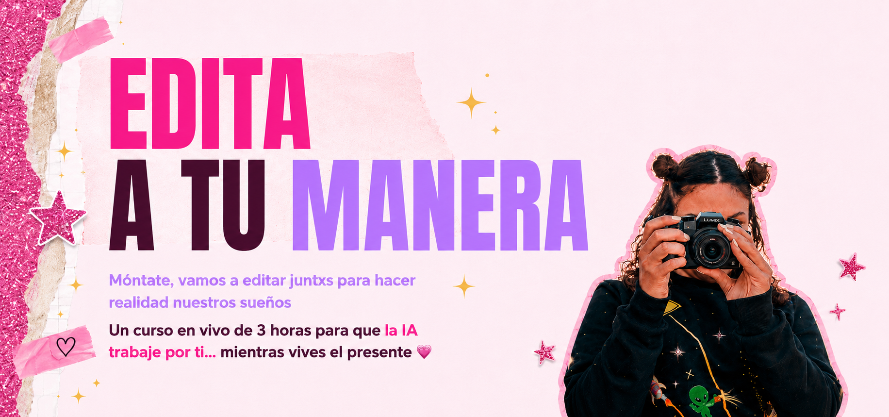 Edita a tu manera — curso en vivo de edición de videos con IA, por perlhada
